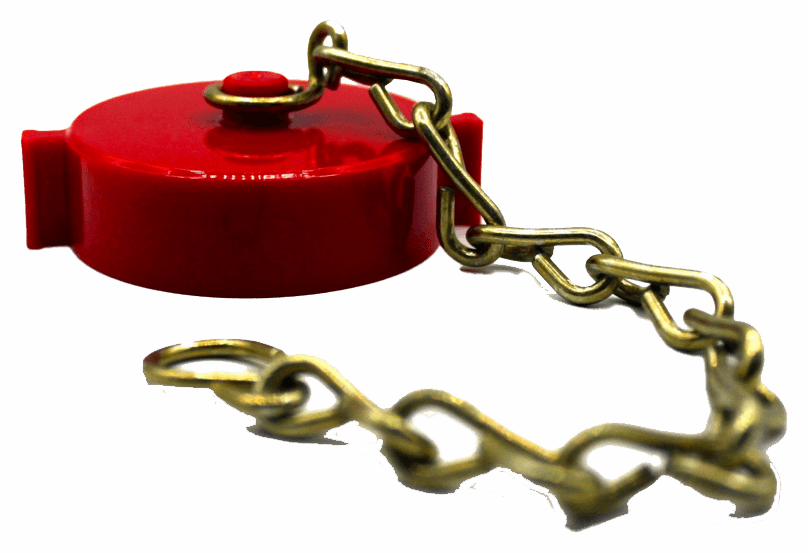 1-1/2 RED PLASTIC FNPSH CAP/CHAIN