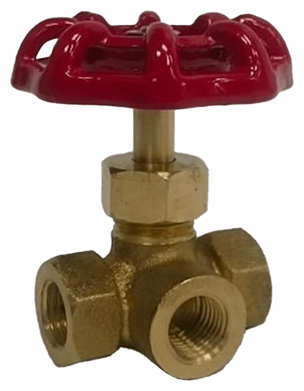3-WAY 1/4 FNPT BR GAUGE VALVE