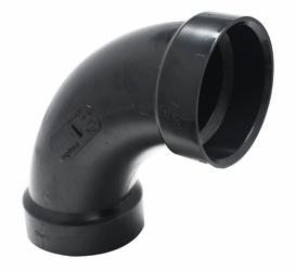 ABS DWV 2" 90D ELL LONG SWP HXH BLK
