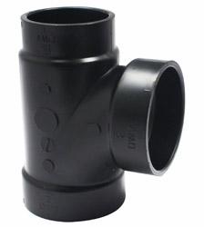 ABS DWV 2X1 1/2X2" SAN TEE HXHXH BLK