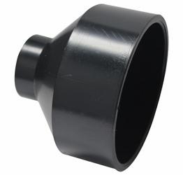 ABS DWV 4X1 1/2" RED CPLG HXH BLK