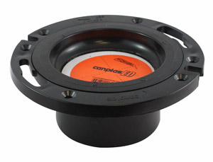 ABS DWV 4X3" ADJ CLST FLNG W/ EO TSTP H BLK