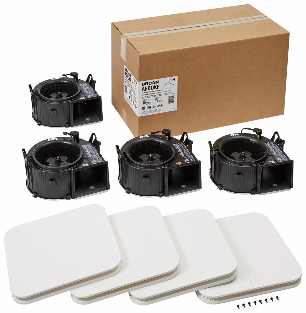 Flex 80 CFM 0.7 Sone Ventilation Fan Finishing Pack (4 Grills and 4 Motor/Blower Wheels)
