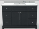 48" Standard Vanity Modern Shaker with Modern Knob Handles and 1-Hole Quartz Top