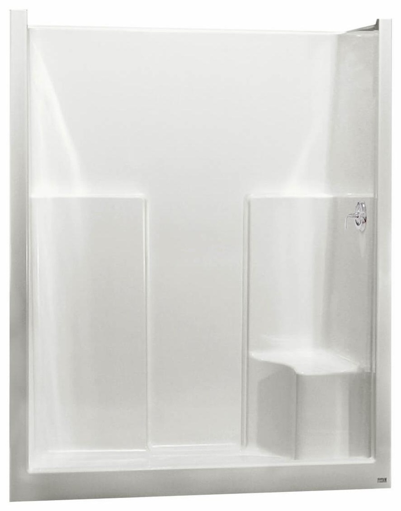 SS3660 Center Drain Alcove 1-Piece Shower with RH Seat