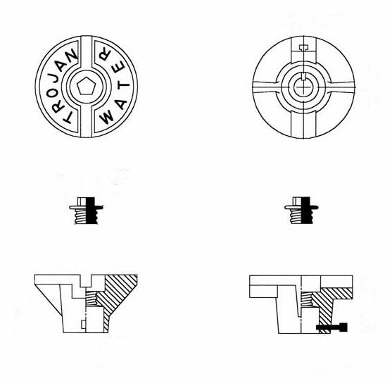 Service Box Cap W/Set Screw 1" and Brass Plug 1"