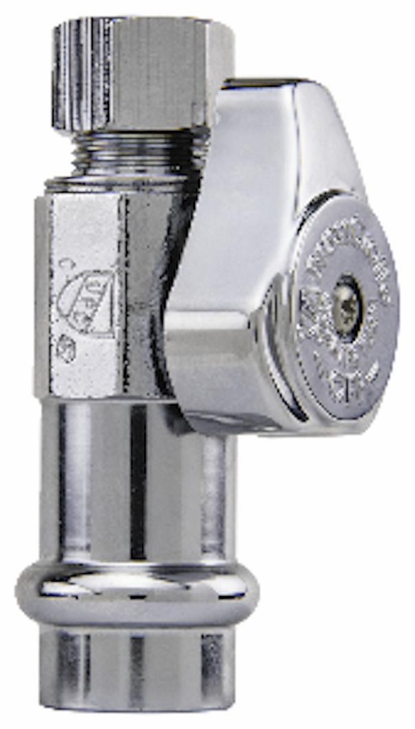 PRESS CONNCET STR VLV 1/2 CP X 3/8 COMP QTR TURN