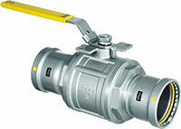 Viega MegaPressG ball valve Smart Connect Technology Carbon steel P1: 2-1/2; P2: 2-1/2