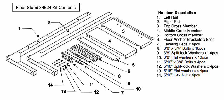 Floor Stand, Heavy Duty, 340-399