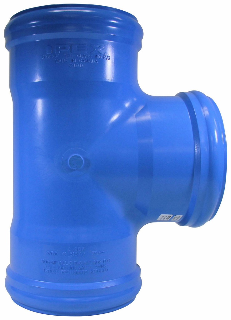 8" PVC TEE CIOD DR18 BxBxB BLUE BRUTE