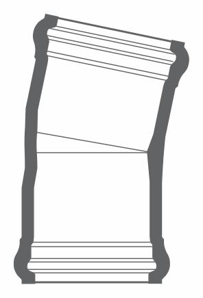 4"x11 1/4D PVC ELBOW CIOD DR18 BxB T.B. FAB BLUE BRUTE