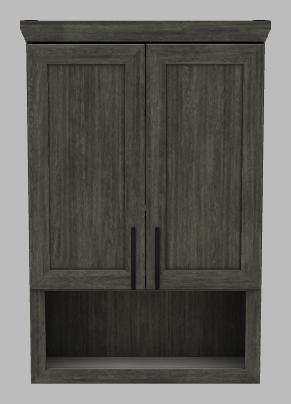2-Door Bathroom Storage Cabinet Stained-Classic Modern Shaker