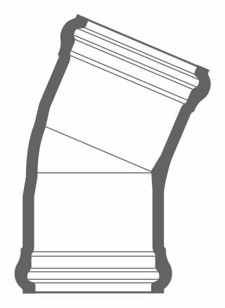 10"x22 1/2D PVC ELBOW CIOD DR18 BxB BLUE BRUTE