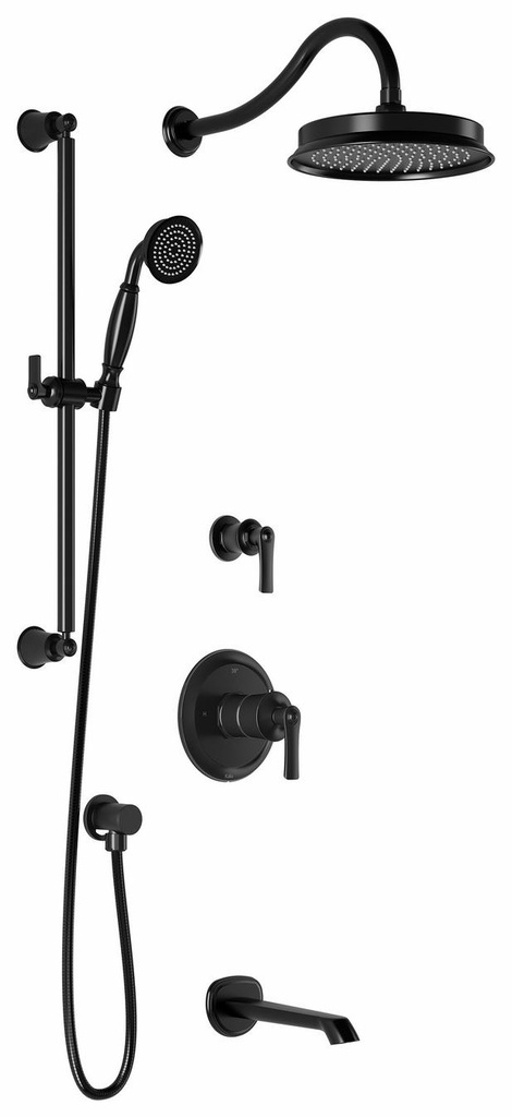 Rustik TD3 Thermostatic Shower System with Wall Arm (less Valves)