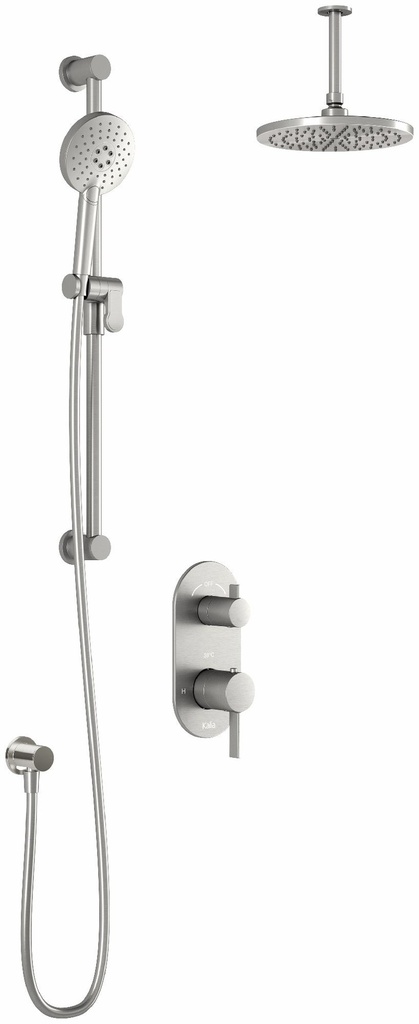 RoundOne TD2 Thermostatic Integrated Diverter Shower System with Vertical Ceiling Arm