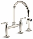 Edalyn by Studio McGee 2-Hole Bridge Kitchen Faucet with Side Spray