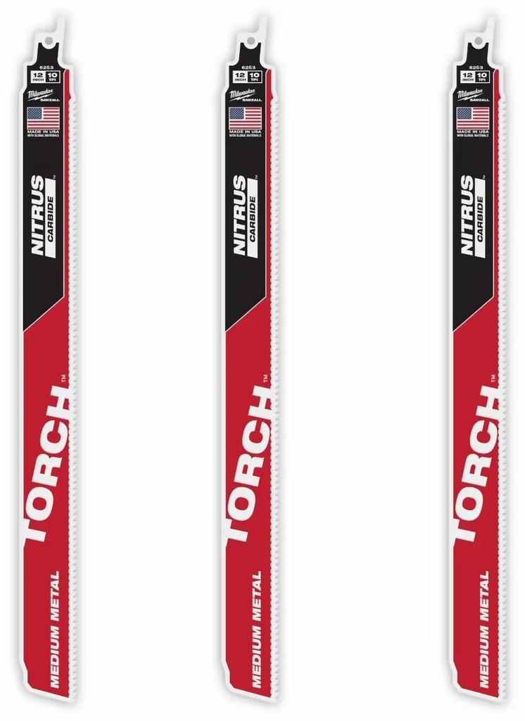 12" 10TPI NITRUS MEDIUM METAL 3PK