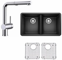 Horizon Undermount Sink with Linus Kitchen Faucet and Sink Grids