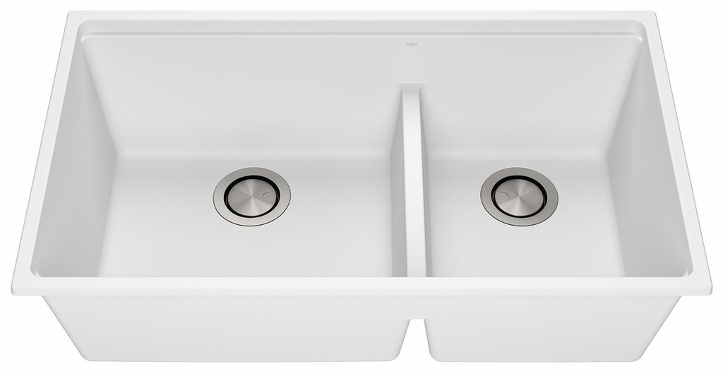 Bacia 33" Granistone 1.75 Bowl Undermount Kitchen Sink with Silicone Mat & Drain