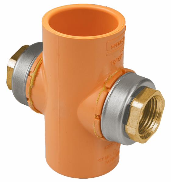 1/2X1 CPVC FlameGuardBack-To-Back Side Wall Cross 1-3/16-LL