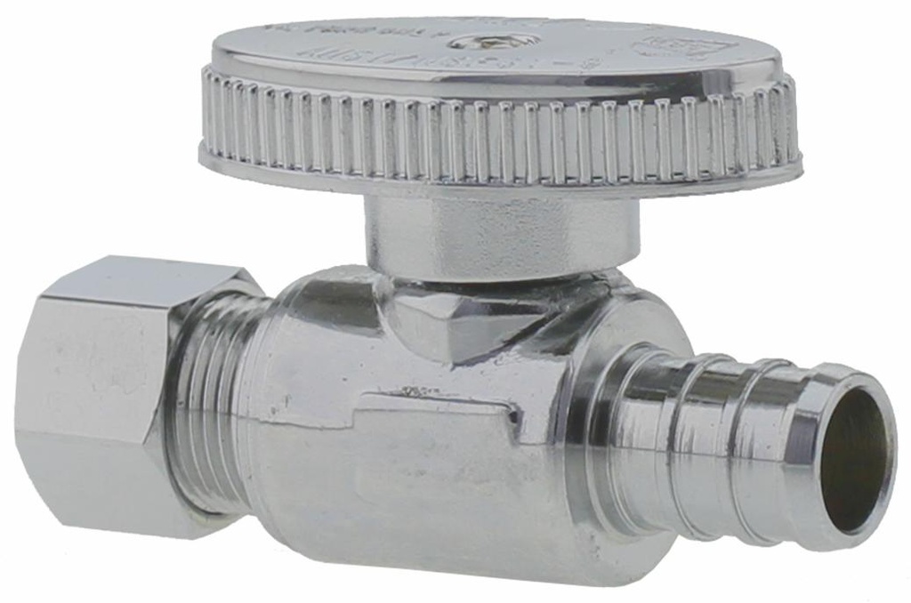 08SVS-05PNL - 'No Lead 1/2" Pex x 3/8"Comp 1/4 Turn,Straight Supply Valve'