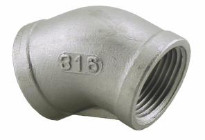 SS316E4-01 - '1/8" 316SS 45' Elbow Iso4144'