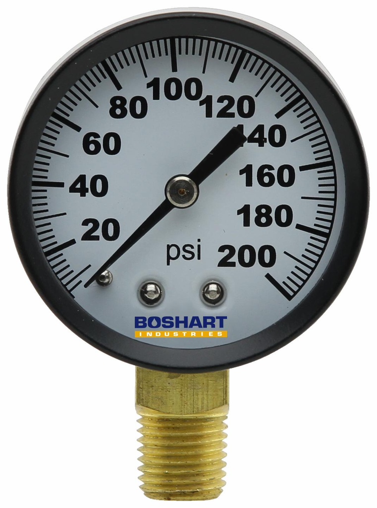 PG-200 - '2" Dry Gauge 1/4" Lm 0-200'