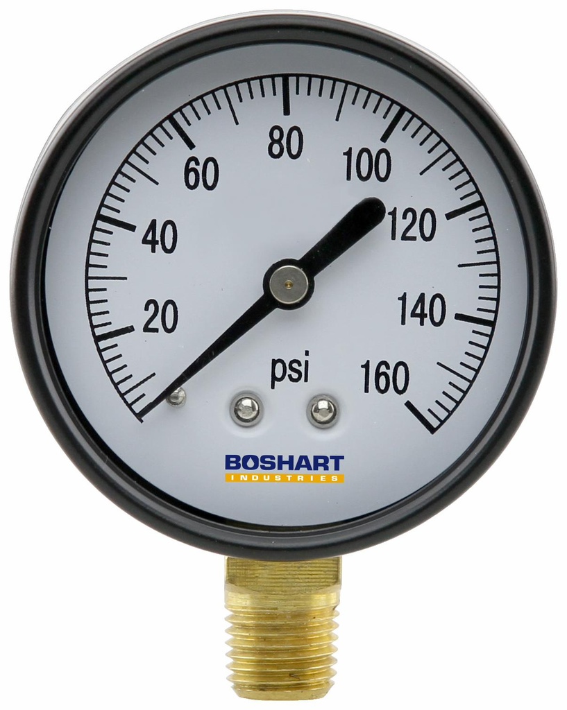 PG25-160 - '2.5" Dry Gauge 1/4" Lm 0-160'