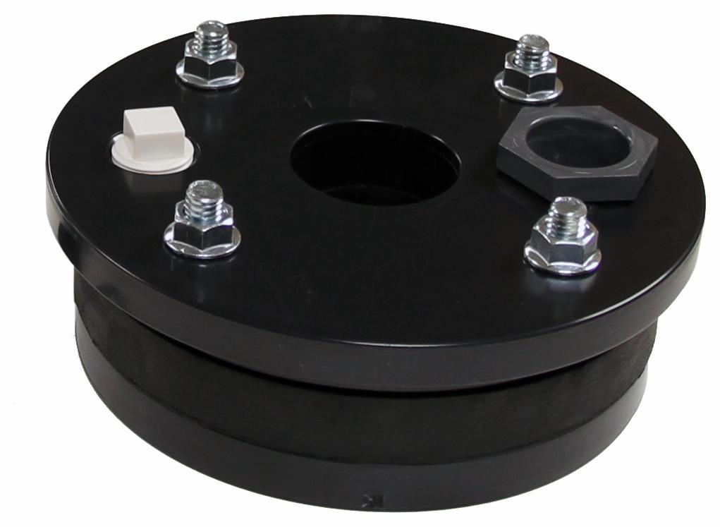 WSP6012 - '6" x 1-1/4" Single Hole Plastic Well Seal - Black'
