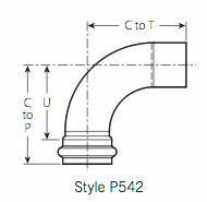 1-1/2" Vic-Press 90 Street Elbow 304 Stainless Style P542