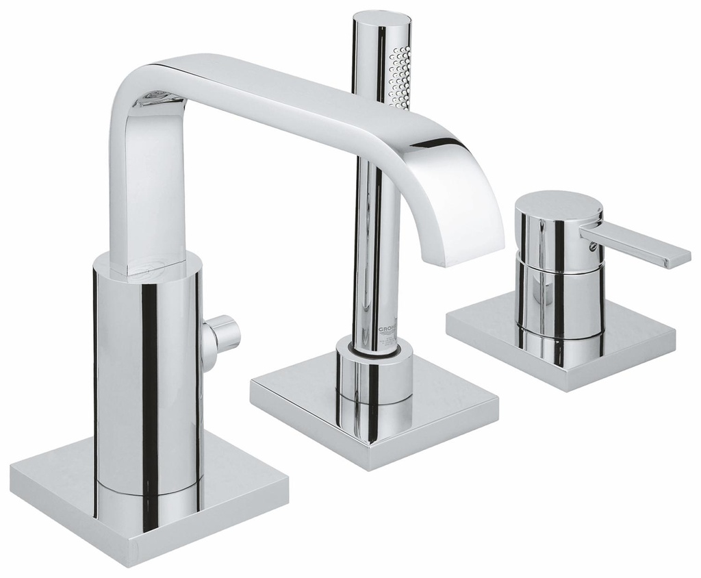 3-Hole Single-Handle Deck Mount Roman Tub Faucet with Hand Shower