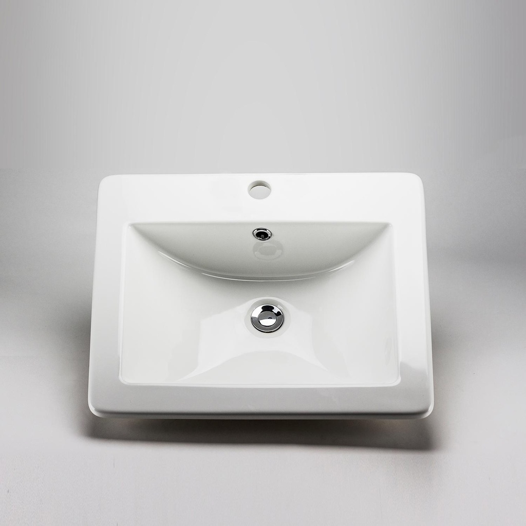 Rectangular 1-Hole Drop-In Bathroom Sink