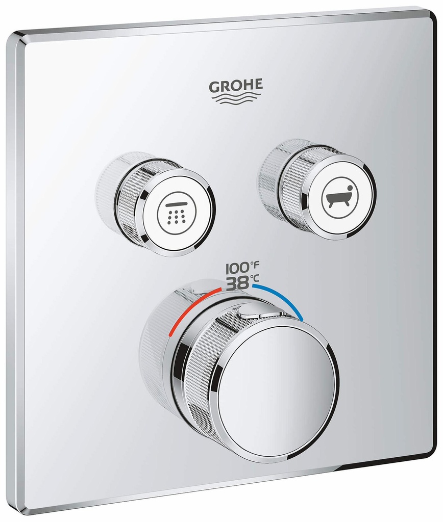 Grohtherm SmartControl Dual Function Thermostatic Valve Trim with Control Module