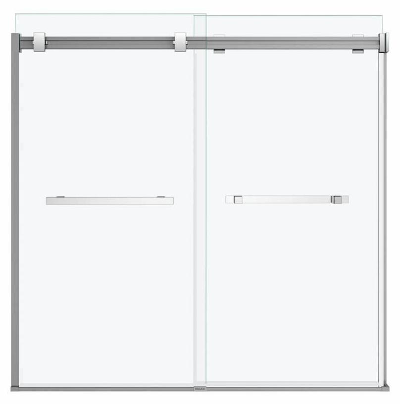 Duel 56-59" x 55.5-59" Sliding Tub Door with Towel Bar