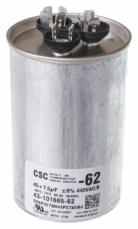 Capacitor - 45/7.5/440 Dual Round
