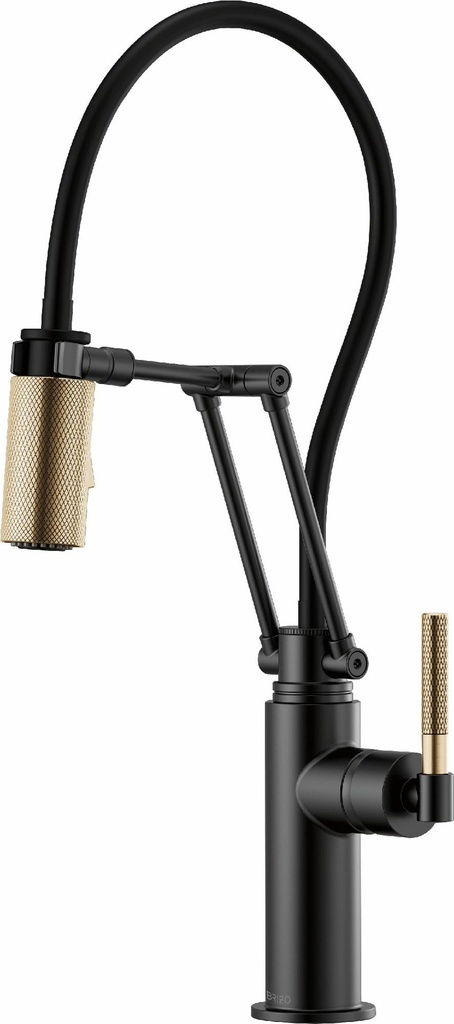Litze Articulating Kitchen Faucet with Knurled Handle