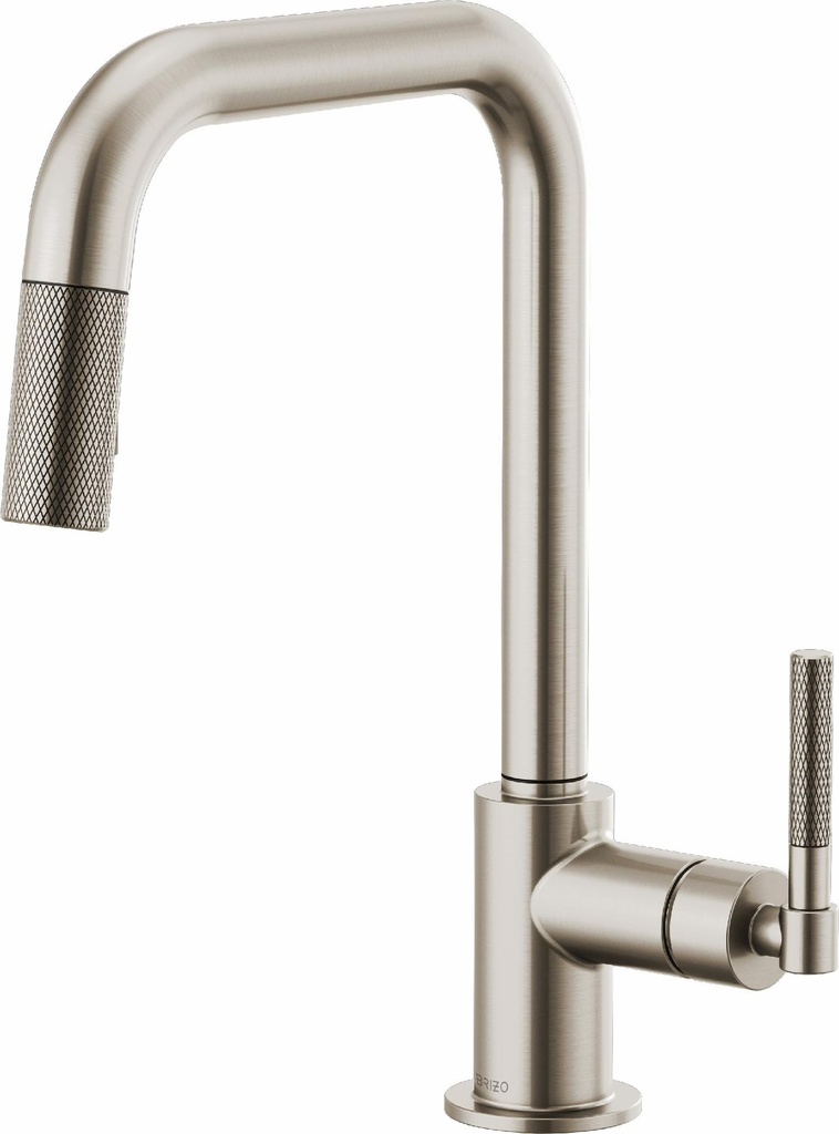 Litze Kitchen Faucet with Pulldown Spray Square Spout and Knurled Handle