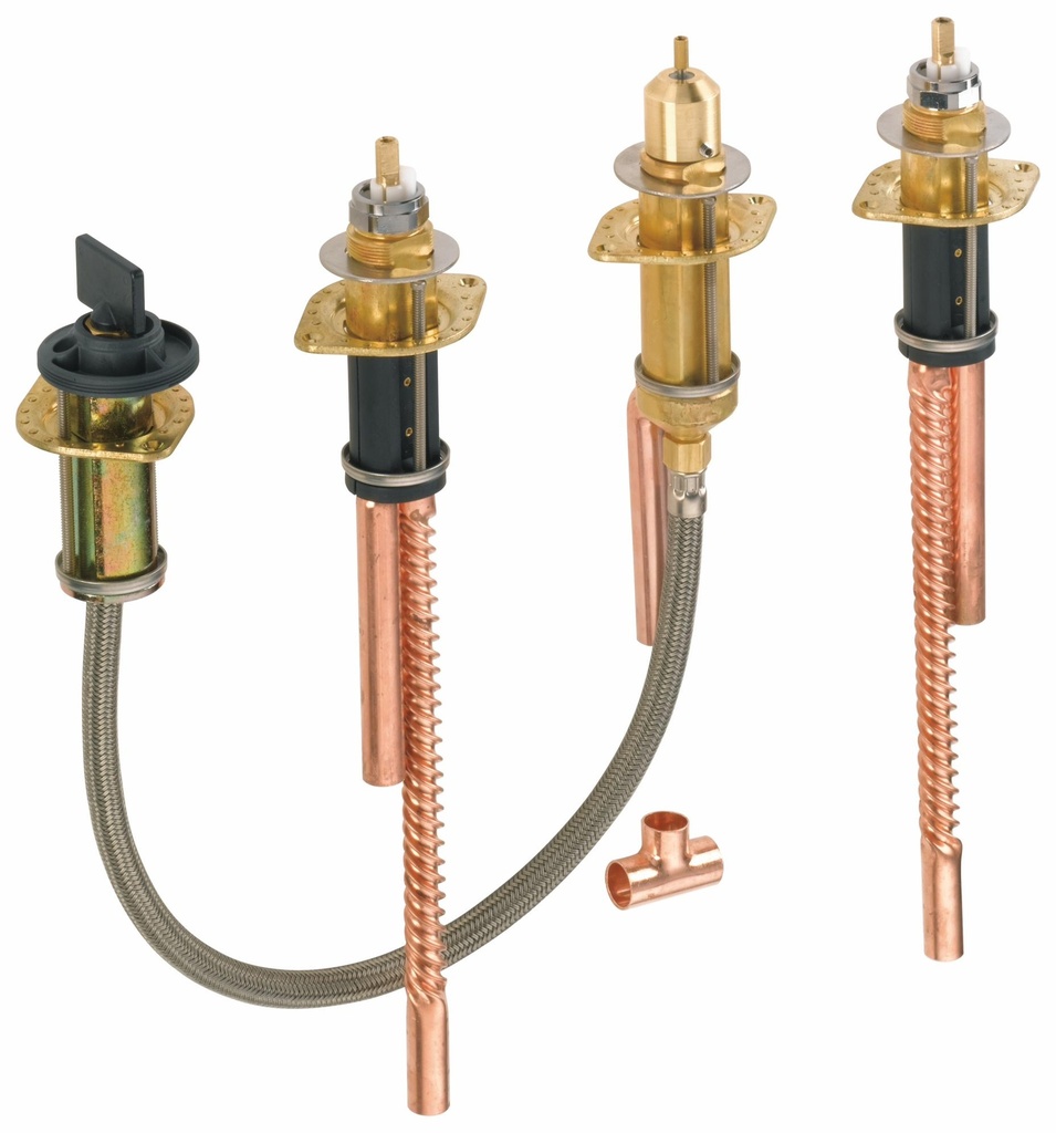 Flexible Rough-In For 4-Hole Roman Tub Faucet (Copper Connections)