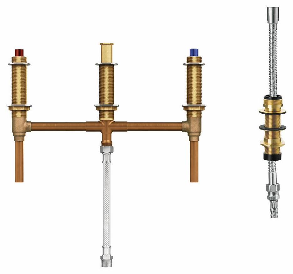 Rough-In For 4-Hole Roman Tub Faucet (Copper Connections)