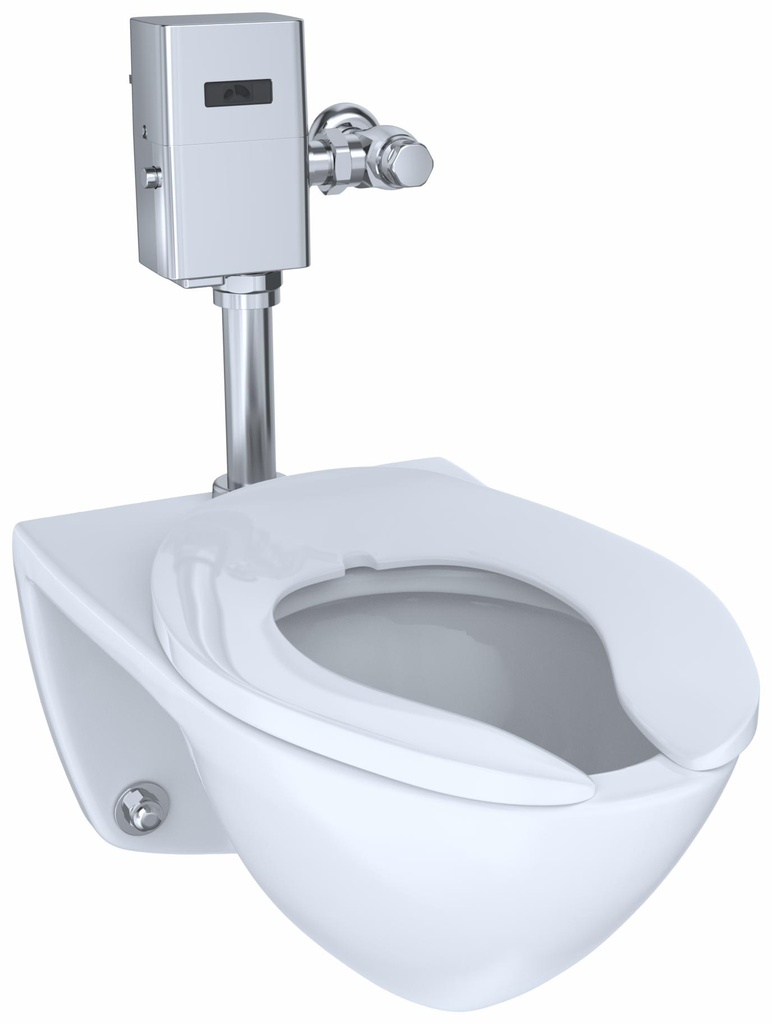 Elongated 1.0 GPF Wall-Mounted Flushometer Toilet Bowl with Top Spud