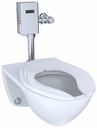 Elongated 1.0 GPF Wall-Mounted Flushometer Toilet Bowl with Top Spud