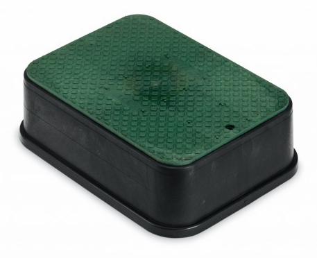 16 x 22 x 6 Jumbo Black Valve Box Extension with Green Overlapping Lid