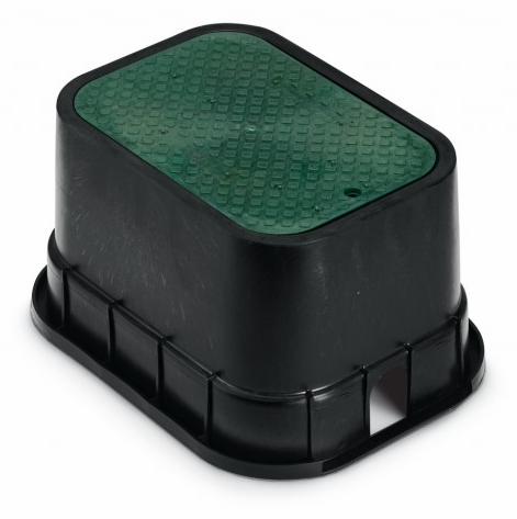 13 x 18 x 12 Black Valve Box with Green Drop-In Lid