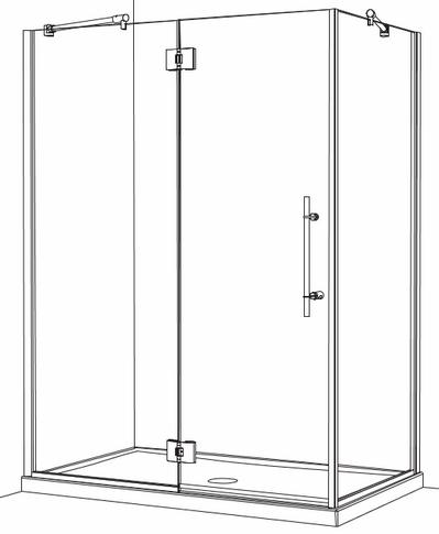 Pivoting 10mm Shower Door with Inline and Return Panel