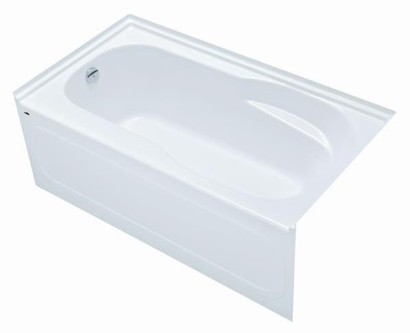 Langley 59-7/8" x 32-1/2" Alcove Tub with LH Drain and Backrest