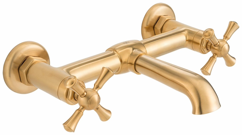 Oak Hill Wall Mount Bridge Bathroom Faucet with Cross Handles