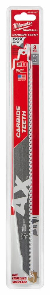 12IN CAX 3PK SAWZALL BLADE