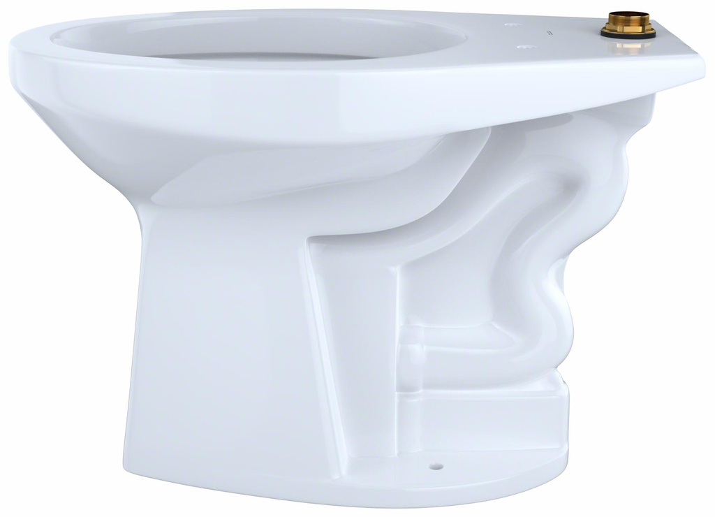 Elongated 1.0 GPF Floor-Mounted Flushometer ADA Compliant Toilet Bowl with Top Spud and CeFiONtect
