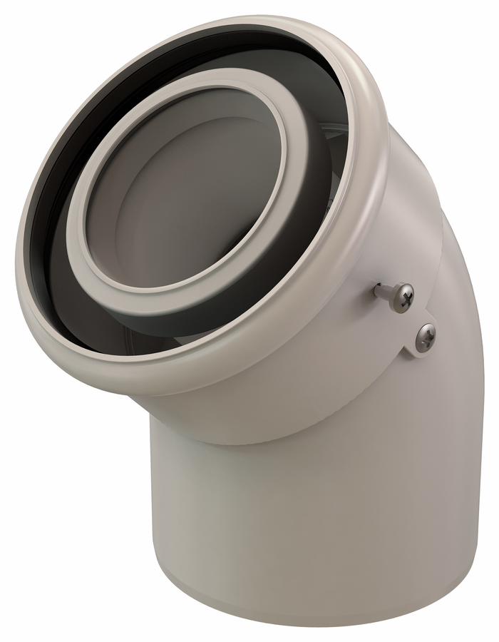 2/4x45 Concentric PP/Alu Elbow