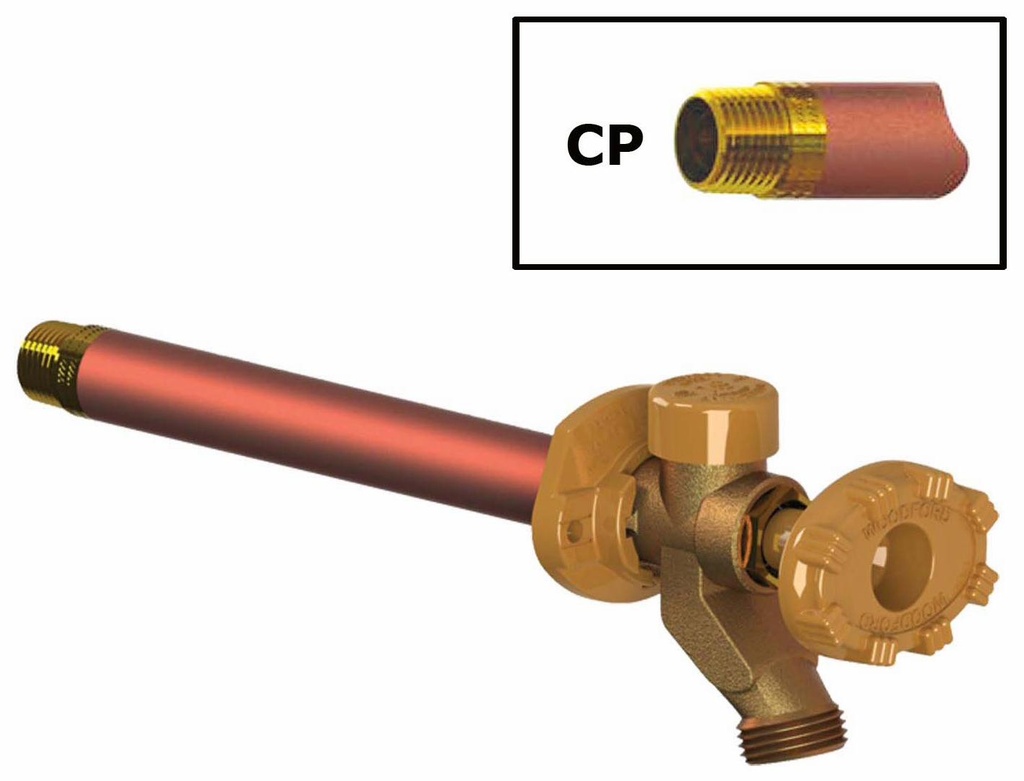 Model 19 Wall Faucet CP Inlet 12 Inch, Black Handle